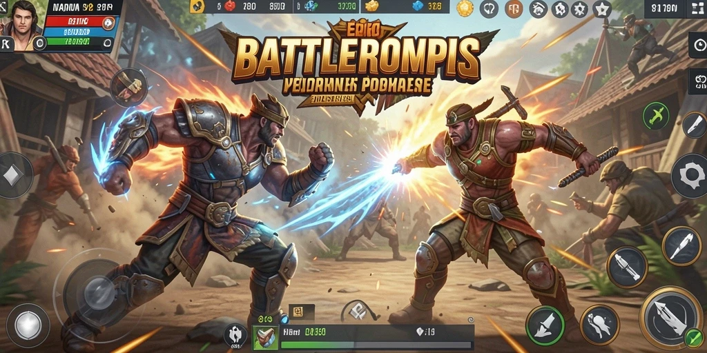 Tampilan aksi seru dalam permainan Battle Royale 8180.