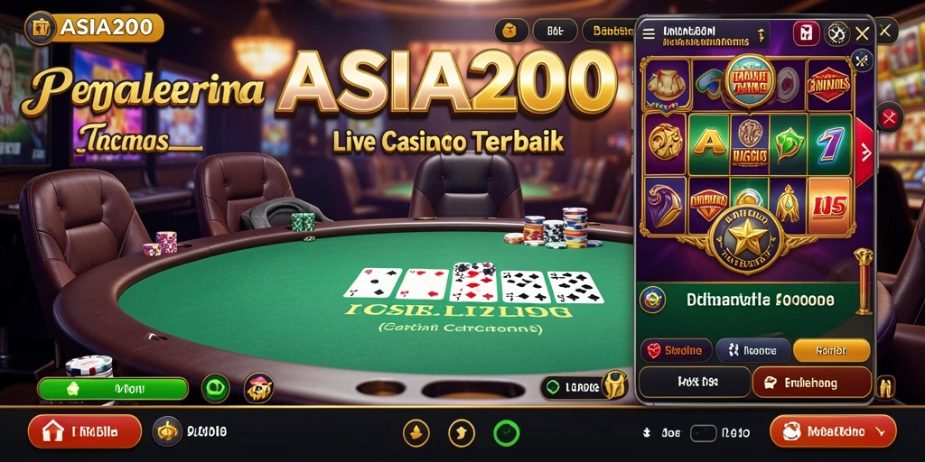 Tampilan gameplay Live Casino di ASIA200 dengan dealer langsung.