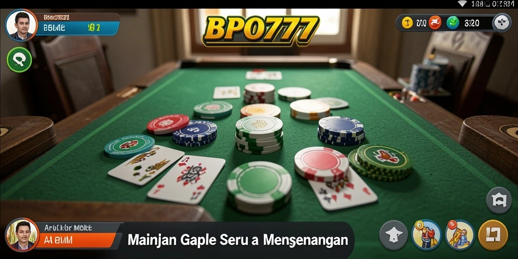 Tampilan gameplay Gaple yang seru dan menarik di BPO777.