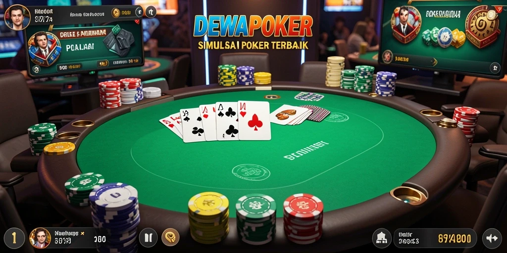 Tampilan screenshot DEWAPOKER menampilkan suasana nyata permainan poker.