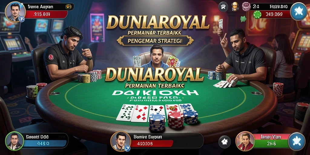 Tampilan gameplay DUNIAROYAL yang mendebarkan saat bermain Poker.
