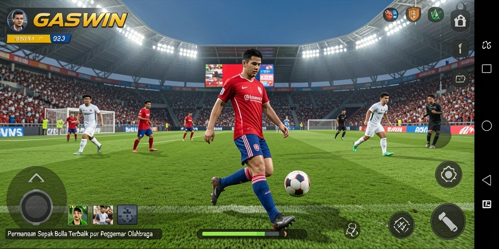 Tampilan gameplay GASWIN dengan aksi seru di lapangan.