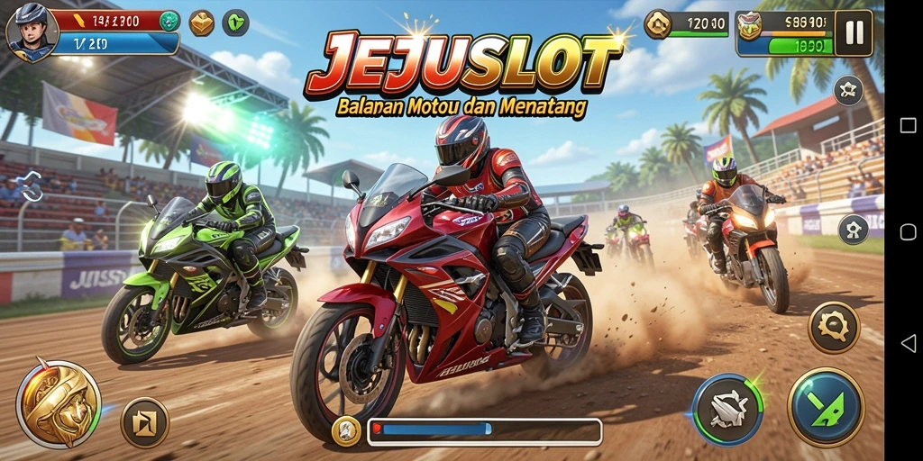 Gameplay seru balapan motor dengan grafis menawan di JEJUSLOT.