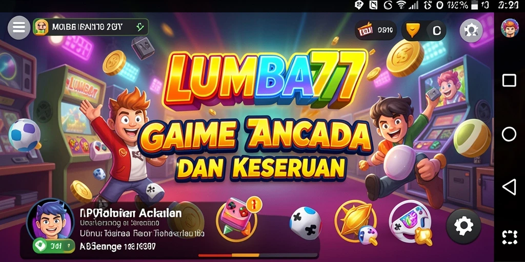 Screenshot gameplay LUMBA77 menampilkan aksi seru dalam game Arcade.