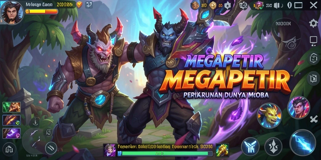 Screenshot gameplay seru dari MEGAPETIR di arena MOBA.