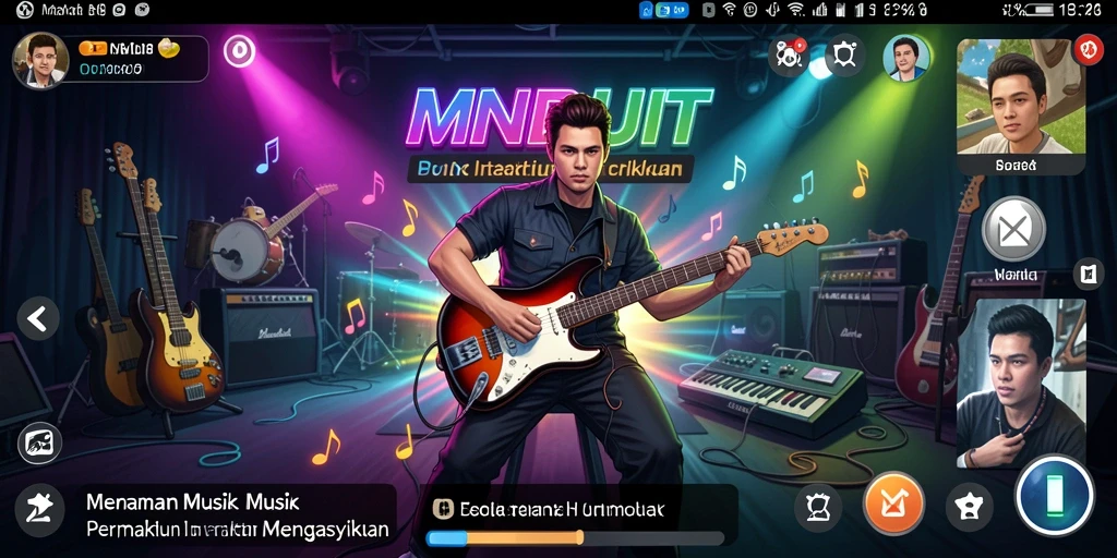 Menampilkan gameplay seru dalam bermain musik di MNDUIT.