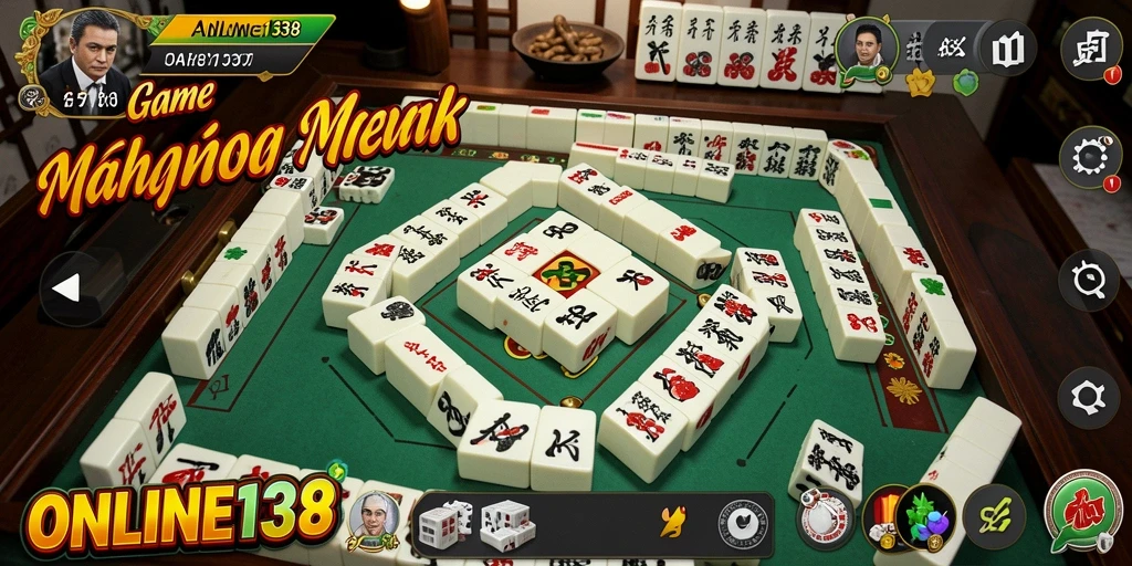 Screenshot dari gameplay ONLINE138 yang menunjukkan keseruan bermain Mahjong.
