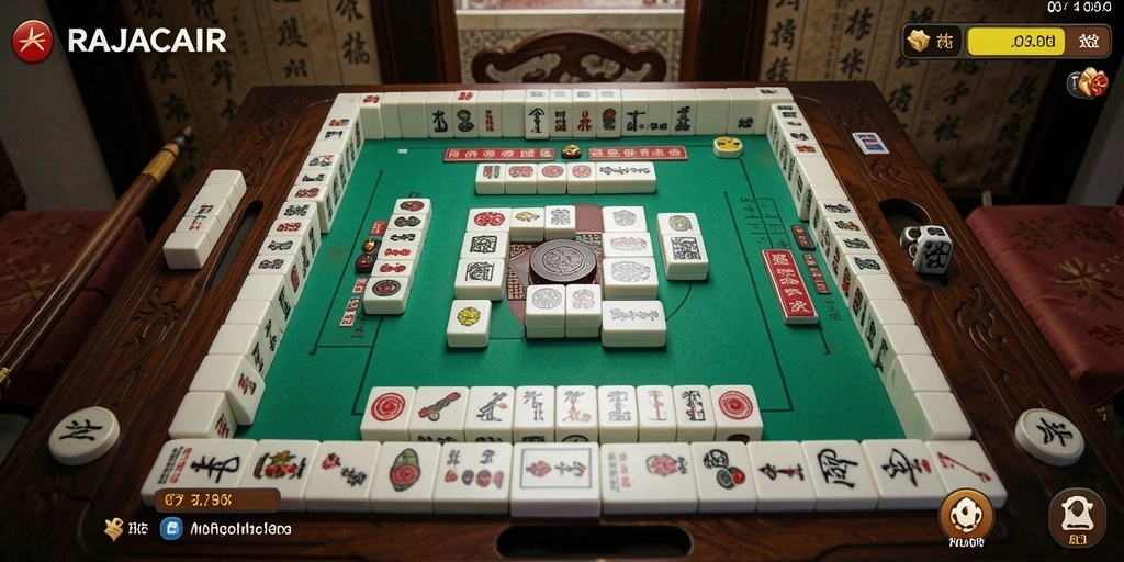 Tampilan gameplay RAJACAIR yang seru dan menantang dalam permainan Mahjong.