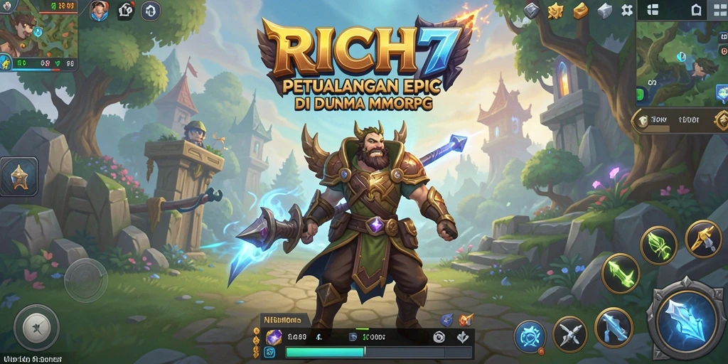 Tangkapan layar menunjukkan aksi seru dalam permainan MMORPG RICH7.