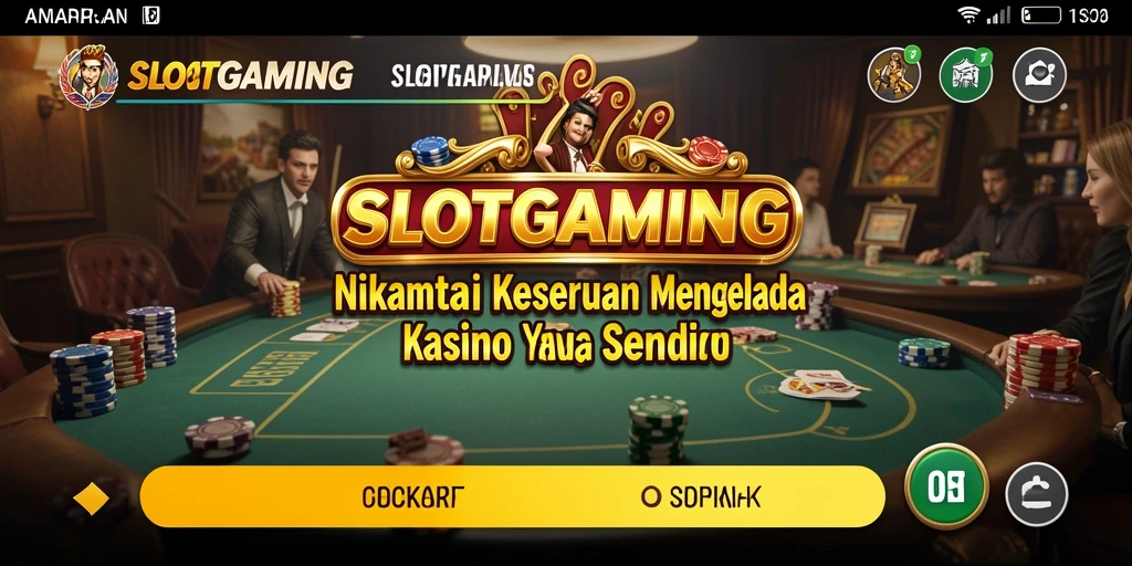 Tampilan gameplay SLOTGAMING dengan berbagai mesin slot dan kasino.