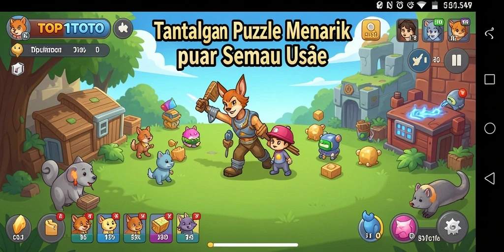Screenshot dari gameplay TOP1TOTO yang menampilkan berbagai puzzle menarik.